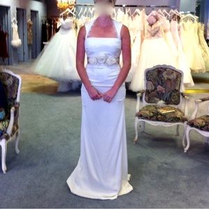 Nicole Miller antique white bridal dress.